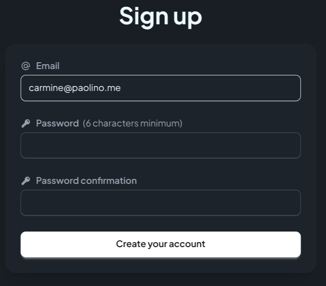 Sign up illustration (dark mode)